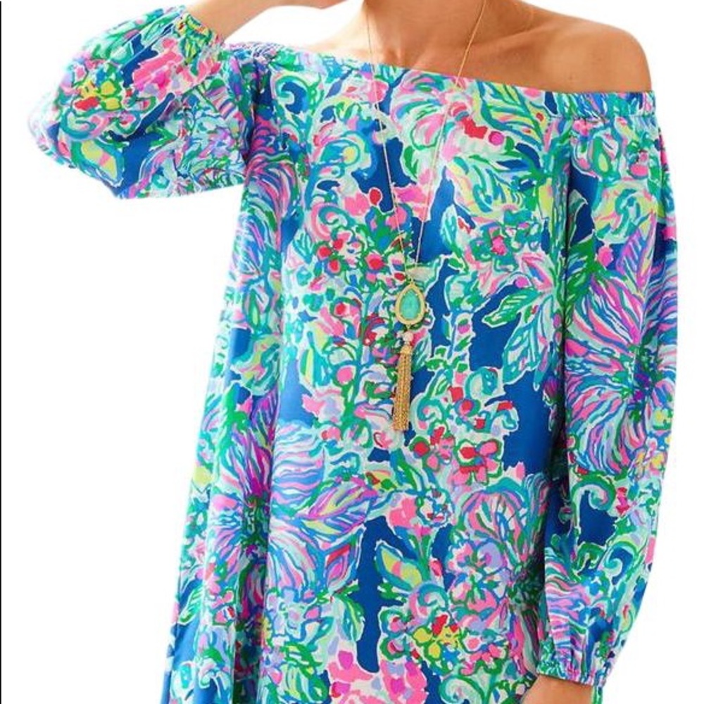 Lilly Pulitzer Adira silk off shoulder dress